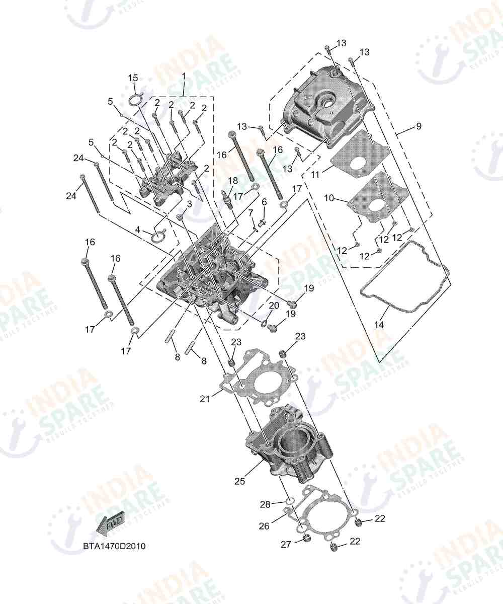 YAMAHA BTA1 R2 200CC Series CYLINDER HEAD
